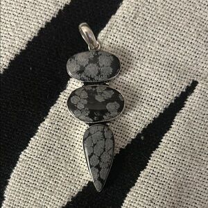 Sterling Silver Snowflake Obsidian Pendant